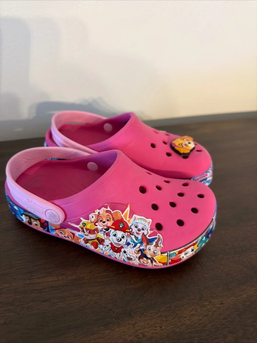 Crocs Paw Patrol Clogs Girls Pink Slip-On Shoes, Size C11